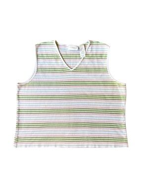 Y2K Whimsy Liz Claiborne Striped Crop Top L Petite